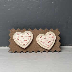 Heart Cookie Stud Earrings